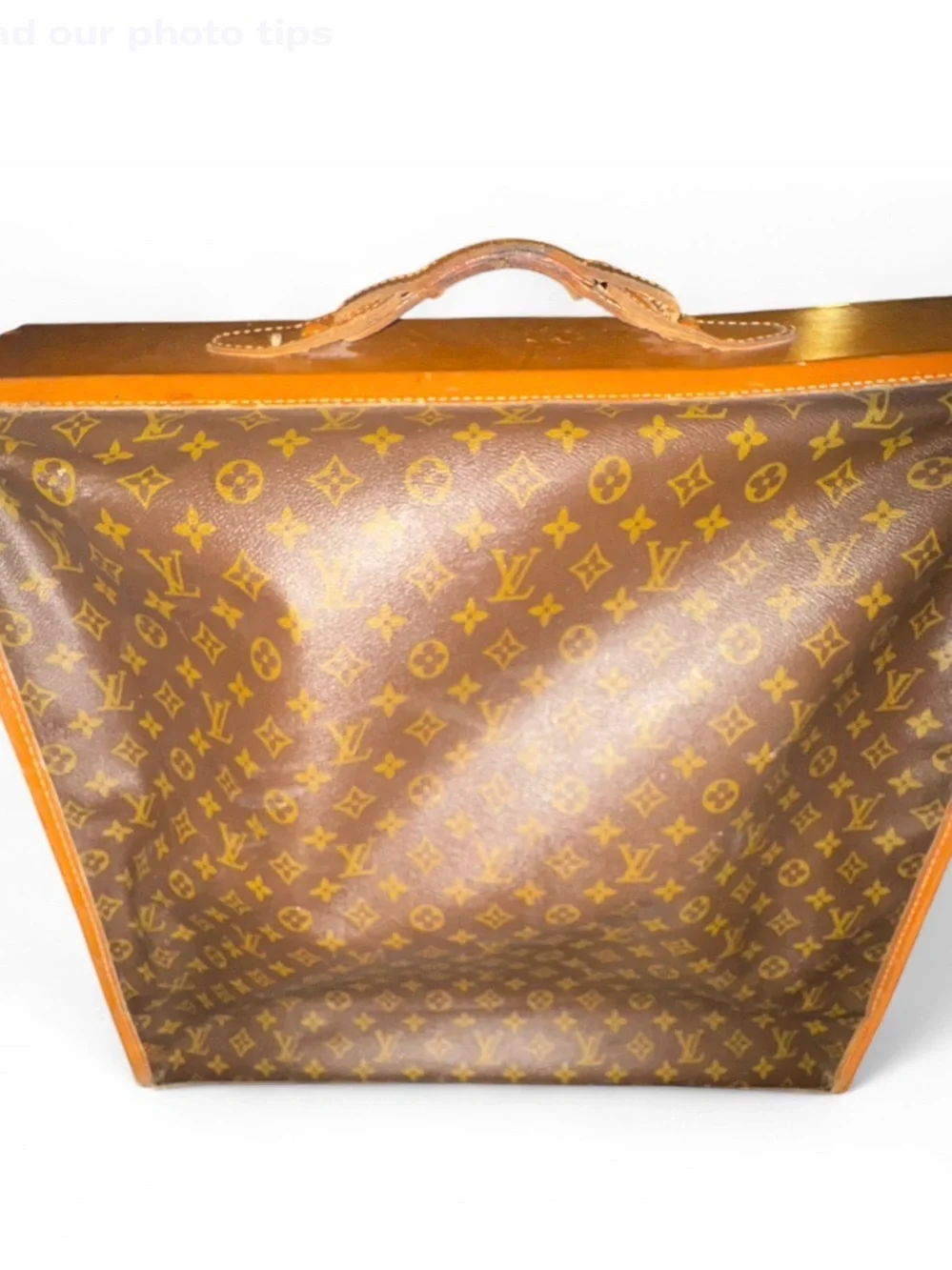 Louis Vuitton Monogram Suitcase and Garment bag in Brown and Tan Trim